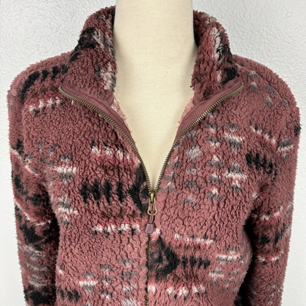 Avalanche Sherpa Fleece Jacket Small Mauve Southwest Full Zip - Picture 3 of 13